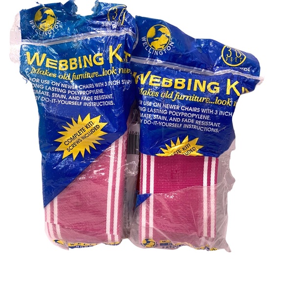 Wellington Other bing Kit For Lawn Chair Refurbishing 6 Feet 3 Inch Wide Pink Stripe